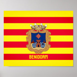 Poster Drapeau de Benidorm - Comunidad Valenciana (ESP)