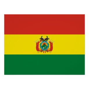 Poster Drapeau de Bolivie patriotique