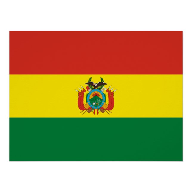 Poster Drapeau de Bolivie patriotique (Devant)
