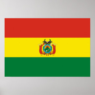 Poster Drapeau de Bolivie patriotique