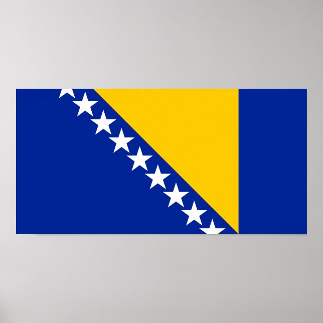 Poster Drapeau de Bosnie-Herzégovine patriotique (Devant)