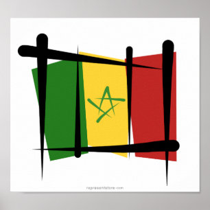 Poster Drapeau de brosse du Sénégal