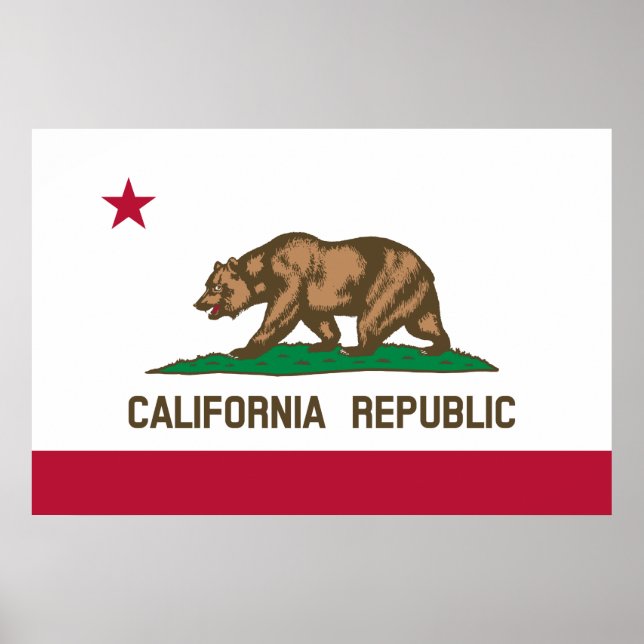 Poster Drapeau De Californie, Drapeau De Californie, (Devant)