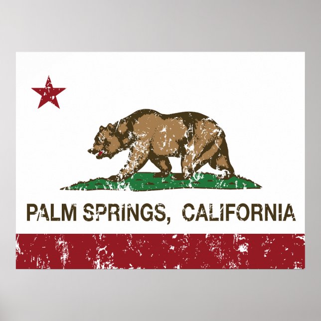 Poster Drapeau de Californie Palm Springs (Devant)