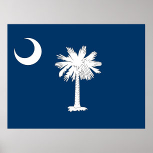 Poster Drapeau de Caroline du Sud