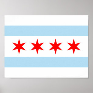 Poster Drapeau de Chicago