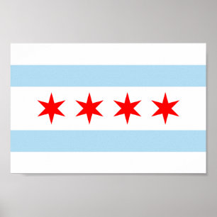 Poster Drapeau de Chicago