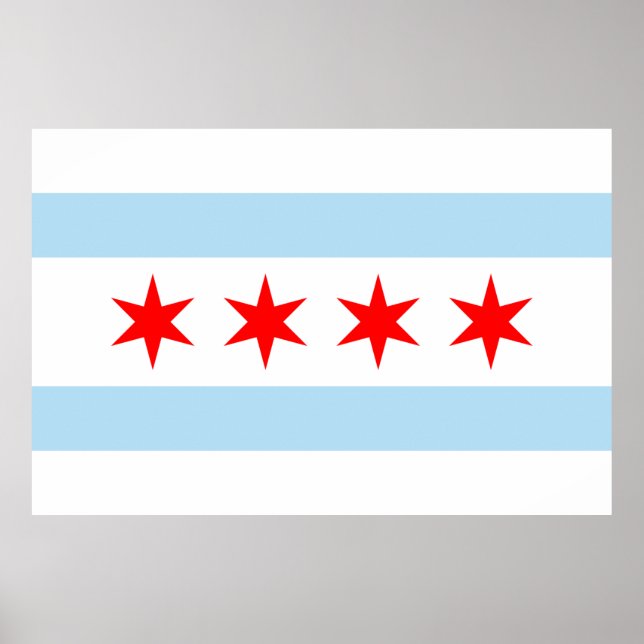 Poster Drapeau de Chicago (Devant)