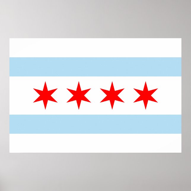 Poster Drapeau de Chicago Imprimer (Devant)