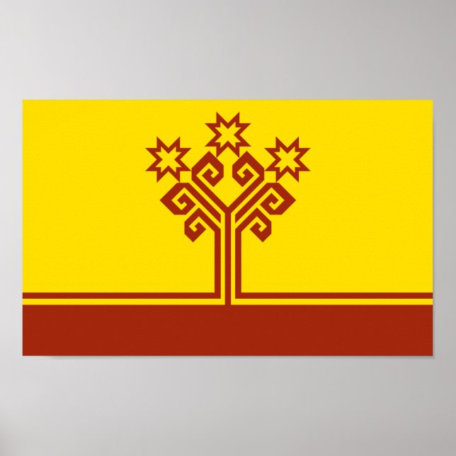 Poster Drapeau de Chuvashia (Devant)