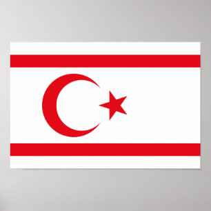 Poster Drapeau de Chypre du Nord