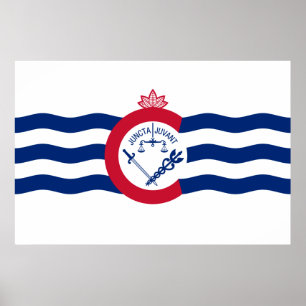 Poster Drapeau de Cincinnati (Ohio)