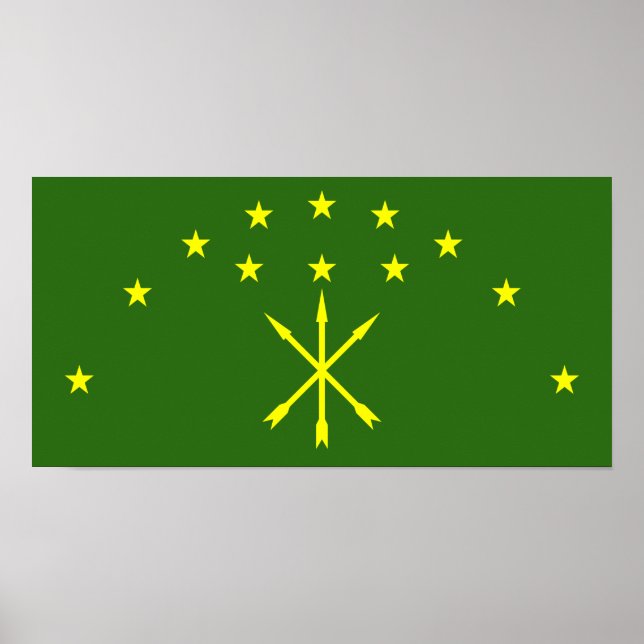 Poster Drapeau de Circassia (Devant)