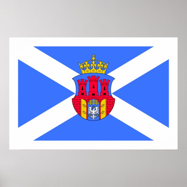 Poster Drapeau de Cracovie, Pologne (Devant)