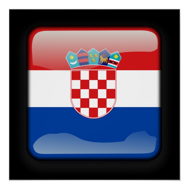 Poster Drapeau de Croatie (Devant)