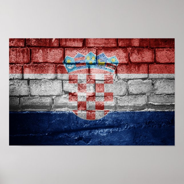Poster Drapeau de Croatie (Devant)