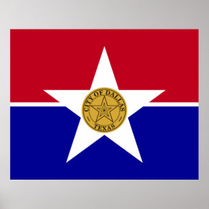 Poster Drapeau de Dallas (Texas)