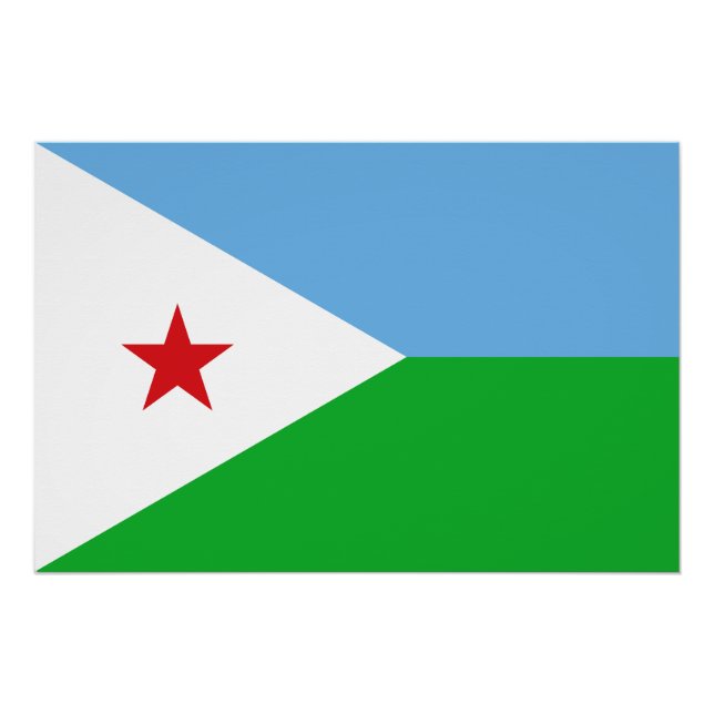 Poster Drapeau de Djibouti (Devant)