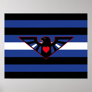 Poster Drapeau de fierté d'aigle en cuir