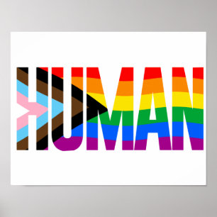 Poster Drapeau de fierté d'inclusivité humaine