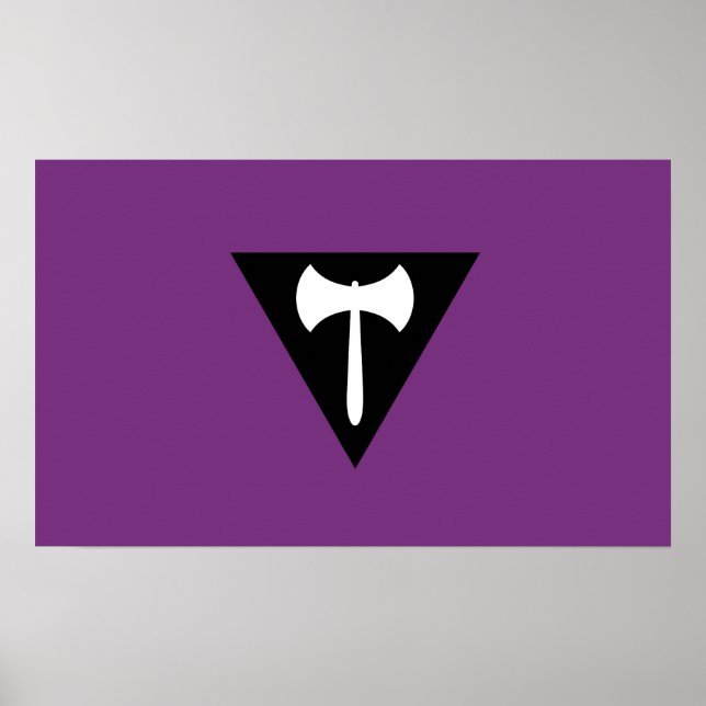 Poster Drapeau de fierté du Labrys lesbien (Devant)