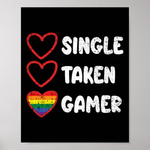 Poster Drapeau de fierté gay de joueur unique pris Jeu LG