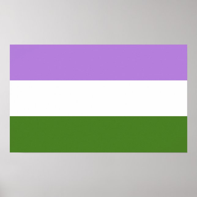 Poster Drapeau de fierté genderqueer (Devant)