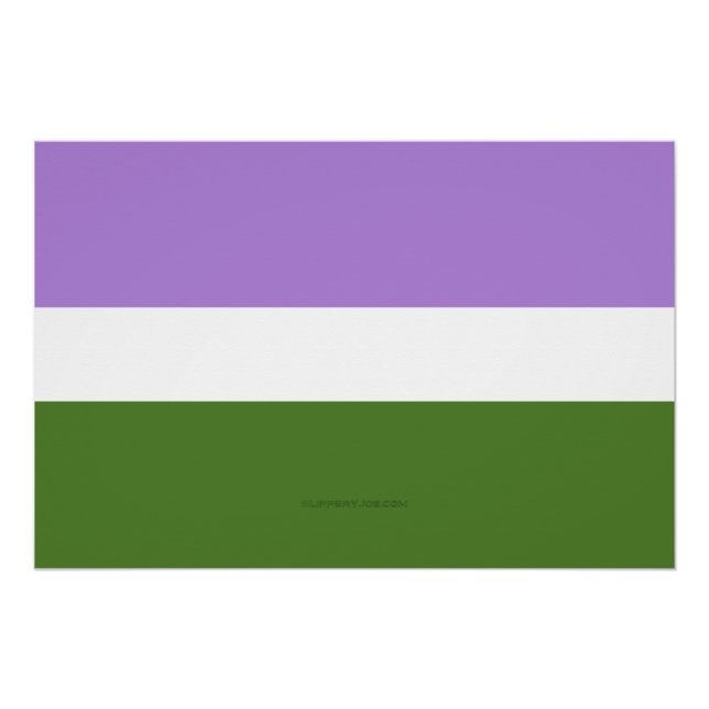 Poster Drapeau de fierté genderqueer de SlipperyJoe lavan (Devant)
