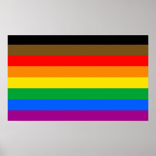 Poster Drapeau de fierté LGBTQ (8 bandes)