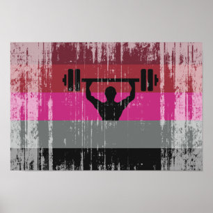 POSTER DRAPEAU DE FIERTE MUSCLE