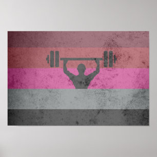 POSTER DRAPEAU DE FIERTE MUSCLE