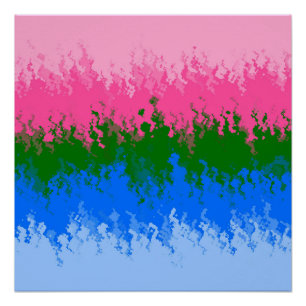 Poster Drapeau de fierté omniromantique abstrait ondoyant