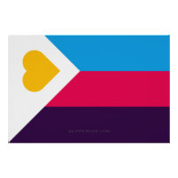 Drapeau de fierté polyamoureuse tricolore de Slipp