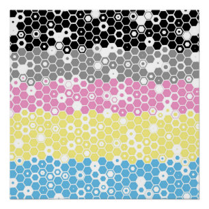 Poster Drapeau de fierté polygender abstrait géométrique
