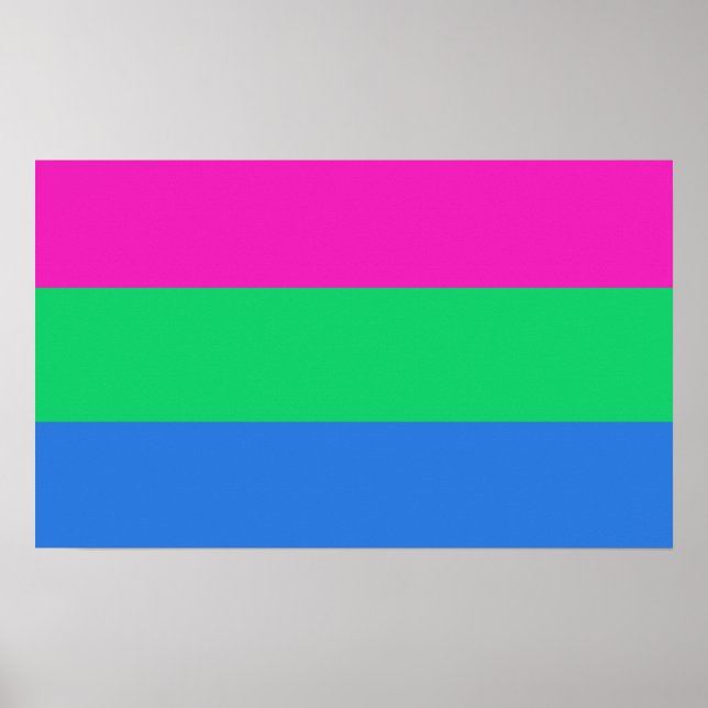 Poster Drapeau de fierté polysexuelle (Devant)