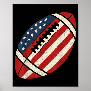 Poster Drapeau de football américain 4 juillet patriotiqu