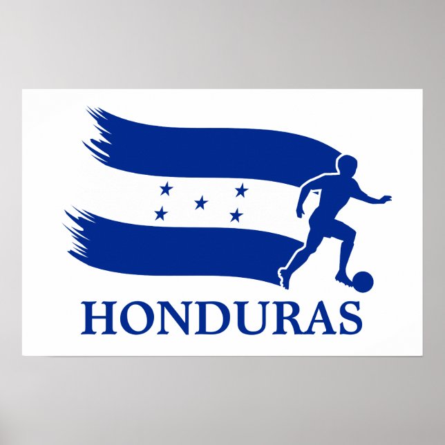 Poster Drapeau de football du Honduras (Devant)