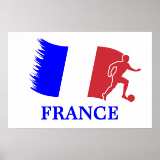 Poster Drapeau de football français