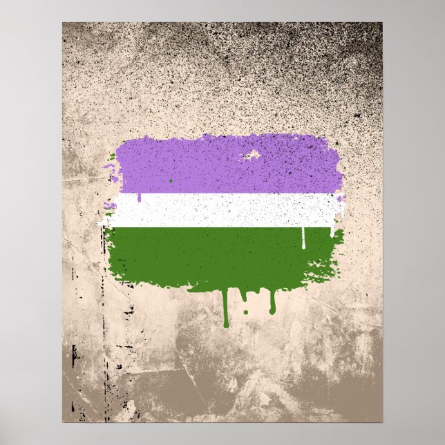 POSTER DRAPEAU DE GENDERQUEER (Devant)