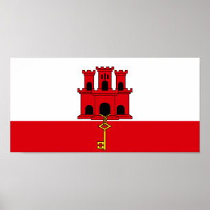 Poster Drapeau de Gibraltar