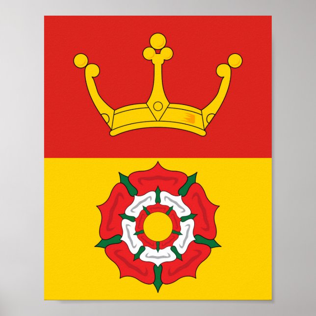 Poster Drapeau de Hampshire (comté du Royaume-Uni) (Devant)
