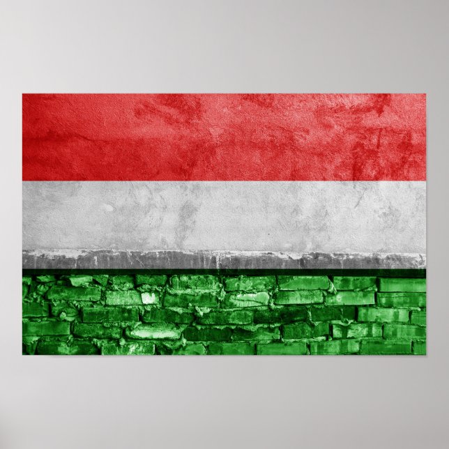 Poster Drapeau de Hongrie (Devant)