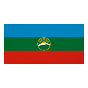 Poster Drapeau de Karatchaïévo-Tcherkessie
