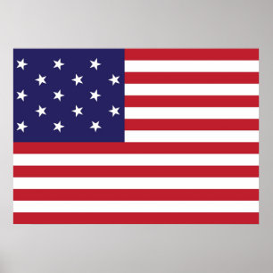 Poster Drapeau de la bannière étoilée des États-Unis