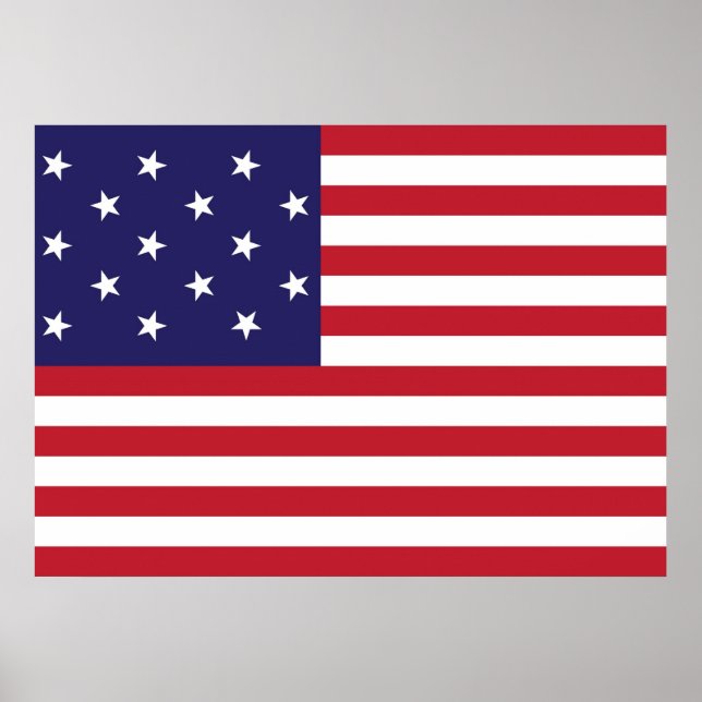 Poster Drapeau de la bannière étoilée des États-Unis (Devant)