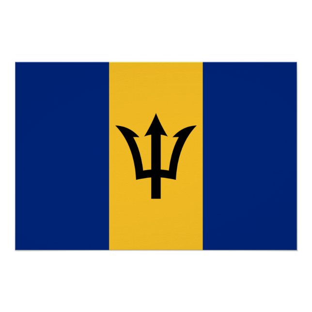 Poster Drapeau de la Barbade patriotique (Devant)