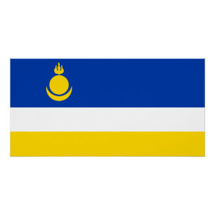 Poster Drapeau de la Buryatia patriotique