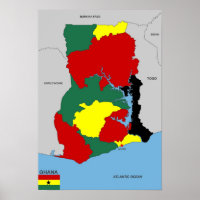 drapeau de la carte du pays ghana