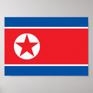 Poster Drapeau de la Corée du Nord
