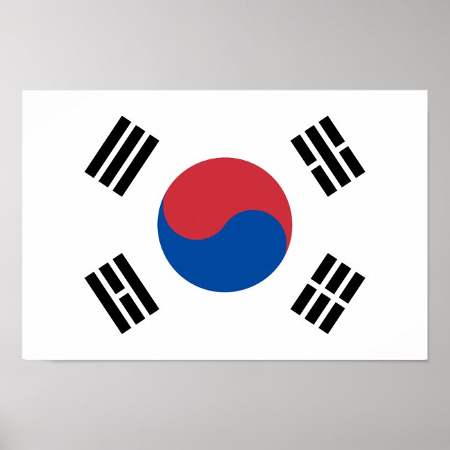 Poster Drapeau de la Corée du Sud (Devant)
